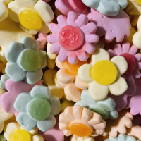 Groothandel op maat gemaakte veganistische Zweedse snoepjes, halal gummy snoepjes, gelatinevrije zachte snoepjes - bloemen