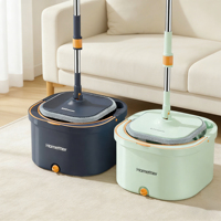 Serpillières Homettler, serpillière à séparation de la saleté, ensemble serpillière et seau en microfibre mains libres pour la maison avec tampons de serpillière réutilisables pour sols secs/humides