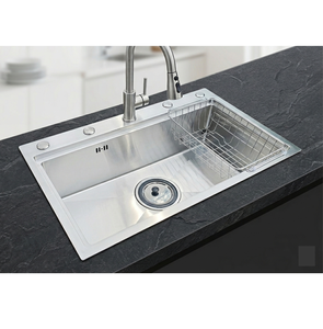 Évier de cuisine artisanal en acier inoxydable SUS304 de qualité supérieure au design moderne, personnalisable OEM pour maison contemporaine - Product Image 1