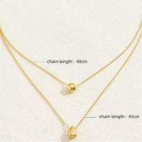 Vente en gros de bijoux de mode ne ternit pas le collier en acier inoxydable pur 18k or goutte d'eau collier pendentif de fournisseur indien