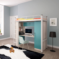 Lit superposé convertible moderne pour dortoir scolaire avec armoires en acier pour chambre à coucher et salon