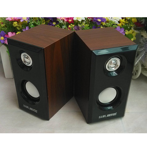 JT042 Wooden Speaker USB Powered Compact <b>Stereo</b> Sound <b>System</b> - Product Image 1