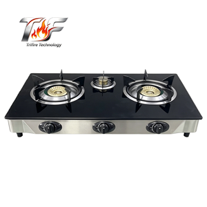 Trifire 2026 Hot Sale Zuidoost-Azië Hoge Efficiëntie 3-pits Tafelmodel Gehard Glas Draagbaar 4.2kW Handmatige Aansteker Gas - Product Image 2