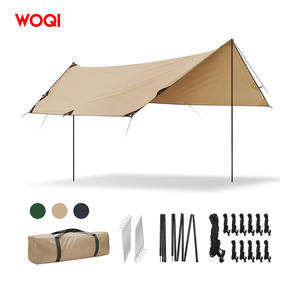 Bâche WOQI 300x460 cm carrée, imperméable, en tissu Oxford, abri de camping extérieur, couleur kaki foncé - Product Image 4