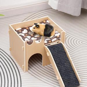 Casetta per Criceti, Piccola Casa in Legno per Lemmici, Mobili per Animali Domestici per Porcellini d'India, Conigli, Criceti e Altri Piccoli Animali - Product Image 1