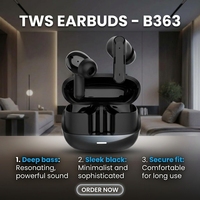Écouteurs intra-auriculaires TWS Brightblue avec annulation active du bruit (ANC/ENC), LED JL, étanchéité IPX5, Bluetooth 5.4, son surround avec basses améliorées