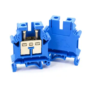 Terminal UK 16 Blue 24-8AWG 0.5-10mm 800V/76A Universial Screw Type Cable Wie Connection Feed Through Din Rail Cable Wire Terminal Block