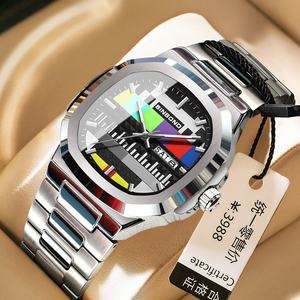 Reloj de Pulsera de Cuarzo Cuadrado de Acero Inoxidable de Alta Gama para Hombre, Esfera de 40 mm, 22 mm, Reloj de Negocios Resistente al Agua, Cristal de Aleación, Logotipo Personalizado - Product Image 1