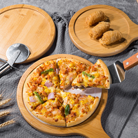 Vente en gros prix d'usine meilleur vendeur plateau à pizza en bambou et bois de pin de haute qualité steak assiette de service à pizza ronde décorative