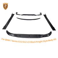 Kit de Carrocería para BMW Serie 7 G11 G12, Estilo Fibra de Carbono Negra, Parachoques Delantero y Trasero, Alerón Trasero, Piezas de Auto