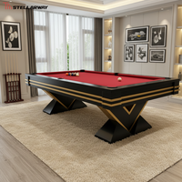 Table de billard américain Stellarway 9 pieds, taille standard, en bois massif, avec poches dissimulées, tapis en laine, pour club, bar, salon de luxe
