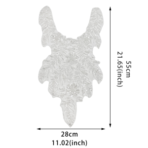 Apliques de cuello frontal con cuentas de lujo, parche de cuello bordado Floral de lentejuelas 3D plateadas <span class=keywords><strong>para</strong></span> caftán, abaya, <span class=keywords><strong>vestidos</strong></span> Aso Ebi - Product Image 6