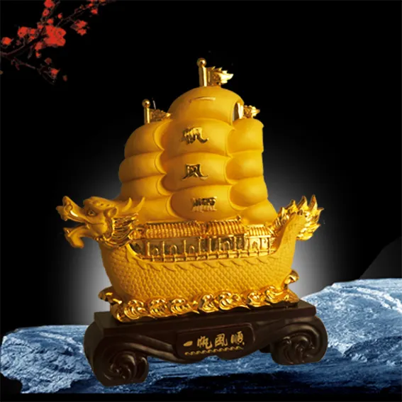 2021 Schip Boot Trofee Hars Beeldje Draak Standbeeld Gouden Award Home Decor Trofeeën