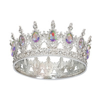 Couronne ronde en métal baroque de 12 cm avec strass, nouvelles décorations de gâteaux et accessoires de bouquet, fournitures de fête pour le Nouvel An et la remise des diplômes