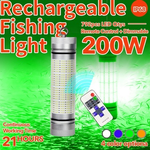 Luci <span class=keywords><strong>da</strong></span> Pesca Subacquee a LED Ricaricabili <span class=keywords><strong>da</strong></span> 100W 200W 300W, Lampada <span class=keywords><strong>da</strong></span> Pesca Wireless con Batteria - Product Image 3