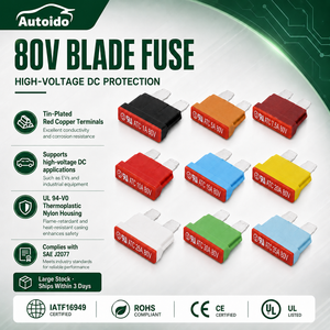 Fusible plat haute intensité 80V avec boîtier en nylon, <span class=keywords><strong>protection</strong></span> de circuit CC, composant de remplacement automobile F5158-ND pour VR, bateaux et vélos électriques - Product Image 1