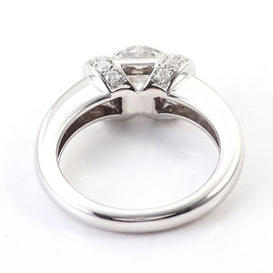 Anillo de Oro Blanco Macizo de 10K, 14K, 18K con Moissanita, Corte Redondo, Piedra Principal de 1.5 Quilates, Personalizable, Regalo de Aniversario de Bodas, Diamantes - Product Image 2