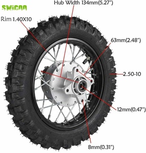 2.50-10 pouces <span class=keywords><strong>jante</strong></span> arrière pneu de roue pour <span class=keywords><strong>50cc</strong></span> 70cc 110cc SSR Coolster Motocross vélo Dirt Bike 10 pouces <span class=keywords><strong>jante</strong></span> - Product Image 2