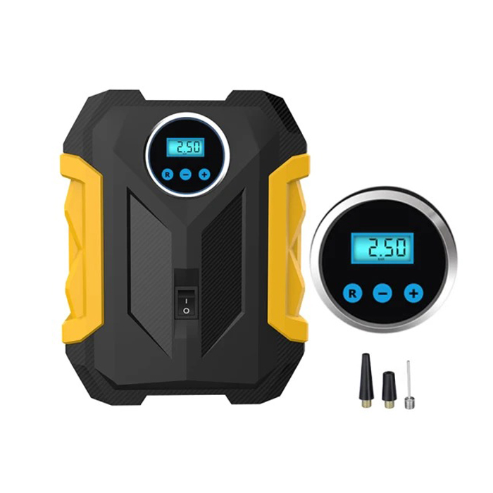 Цифровой Воздушный компрессор для автомобиля, автомобильный насос, портативный насос для шин со светодиодной подсветкой, 12 В постоянного тока