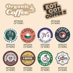 Coffee <b>Cup</b> Sticker logo Customized Beverage Store Takeaway <b>Cup</b> Self-adhesive <b>Disposable</b> Milk Tea Drink Waterproof Label - Product Image 4