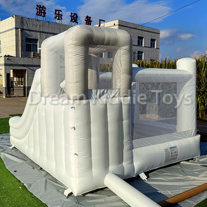 Pequeño Castillo de rebote inflable gris de Material Oxford para interiores con casa de salto de pozo de bolas para niños - Product Image 3