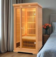 Sauna Portátil de Infrarrojos para 1 Persona, Fabricada en Madera de Cedro Canadiense, con Bañera de Madera, para Uso en Interiores o Exteriores
