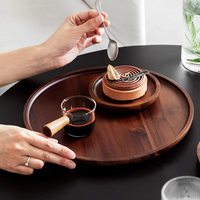 Plateau rond en bois massif de style vintage, plateau de service multi-tailles personnalisé, assiettes polies faites à la main, décoration d'intérieur pour les fêtes