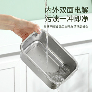 304 Stainless Steel Food Storage <b>Container</b> Rectangle Sealed Lid Lunch Box For Refrigerator Freezer Fruit Takeaway - Product Image 4