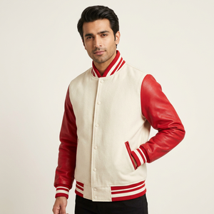 2024 Latest Design OEM Custom Logo <b>Block</b> Panel Zipper Buttons Varsity Jacket Casual Wear Men's and Women Running Varsity Jackets - Product Image 1
