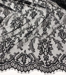 قماش دانتيل دانتيل دانتيل دانتيل فرنسي دانتيل شانتيلي أسود لفستان الزفاف مشد ملابس حفلات - Product Image 4