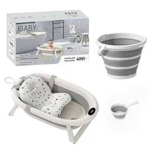 Baignoire pliable en plastique pour bébés, nourrissons et nouveau-nés, utilisation à domicile, design portable - Product Image 1