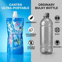 Pochette pour bouteille d'eau pliable, imprimée avec des motifs de dessins animés, en TPU de qualité alimentaire, sans BPA, écologique, recyclable, pour le sport