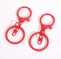 Fermoirs à griffes de homard crochet porte-clés avec pince à gâchette pivotante et anneau fendu plat poupée jouet boucle suspendue porte-clés