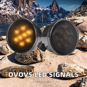Cho ovovs LED bật đèn tín hiệu với ống kính hun khói cho Jeep cho Wrangler JK phía trước Fender hổ phách chỉ số - Product Image 2