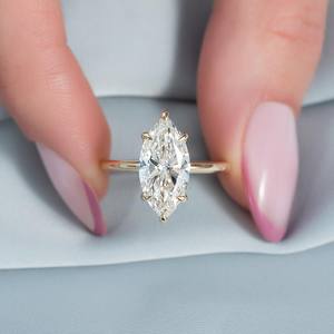 Anello <span class=keywords><strong>di</strong></span> <span class=keywords><strong>Fidanzamento</strong></span> da Donna in Oro Massiccio 14k 18k con Diamante Creato in Laboratorio Cvd HPHT Vvs Taglio a Pera Certificato Gia Igi - Product Image 2