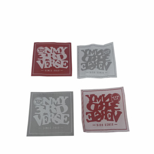 Etiqueta impresa doblada de algodón orgánico, logotipo privado personalizado, etiqueta tejida de ropa de tela ecológica - Product Image 4