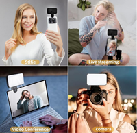 Rechargeable LED Selfie Light 3 Température de Couleur Mini Éclairage Photographique pour Téléphone Portable Ordinateur Portable Support-Sur Accessoire