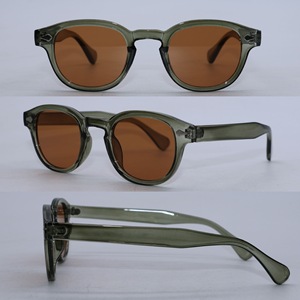 Listo para Enviar, Nuevo Modelo, Gafas de Sol Unisex Clásicas Vintage Retro, Color Caramelo, Montura Redonda Azul, Gafas de Sol con Logotipo Personalizado - Product Image 3