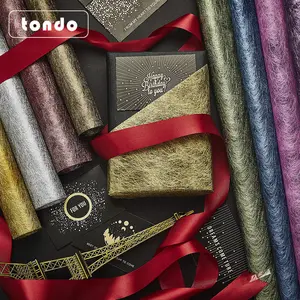 Tondo Premium Metálico Dourado flor papel de Embrulho de Presente de Papel De embalagem para buquê de flores