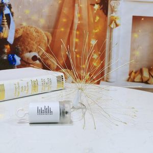 ไฟประดับรูปดาวระยิบระยับแบบลวดทองแดง LED 8 ฟังก์ชั่น ใช้แบตเตอรี่ มาตรฐาน IP44 แสงสีขาวอบอุ่น ปรับความสว่างได้ เหมาะสำหรับตกแต่งคริสต์มาส - Product Image 4