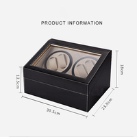 Boîte à montres automatique de luxe en bois pour 4 montres avec 6 compartiments de rangement protecteurs et fonctionnement motorisé