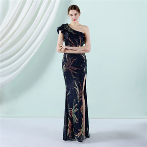 19139 #   Robe à paillettes, rêve de la haute société, rassemblement, soirée, sexy, longue, amincissante, toast, mariée - Product Image 4
