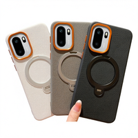 Étui de téléphone antichoc en silicone liquide et PC avec support magnétique, design professionnel, compatible avec 17/Air/16/13/14/15 Pro Max, charge sans fil