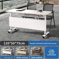 HYZ-233X Table de conférence pliante en bambou, bureau mobile modulaire, design minimaliste, chaises combinables librement