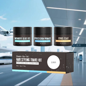 Set da Viaggio Tre Pezzi per Capelli da Uomo: Cera Modellante, Pomata di Precisione e Gel Fissante Effetto Argilla – Lunga Durata e Lisciante - Product Image 4