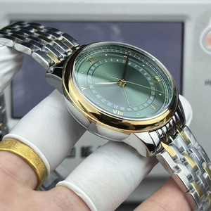 Montre de luxe pour homme et femme, boîtier en acier inoxydable, aiguilles en forme de croissant, calendrier, cadran en cristal saphir, étanche - Product Image 4