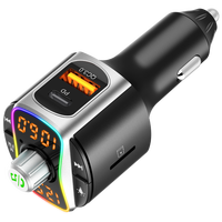 Tragbarer Dual-Screen Freisprech-MP3-Player fürs Auto mit Kfz-Ladegerät und kabellosem FM-Transmitter für USB-Verbindung und SD-Karten-FLAC