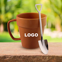 Cangkir keramik berbentuk pot bunga keramik kotak mug keren kotak kemasan hadiah untuk kopi pribadi keramik cangkir infuser teh hadiah cangkir
