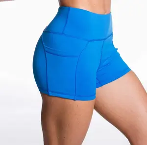 Low Moq Compression Gym Shorts Women Active Yoga Shorts With Pocket
