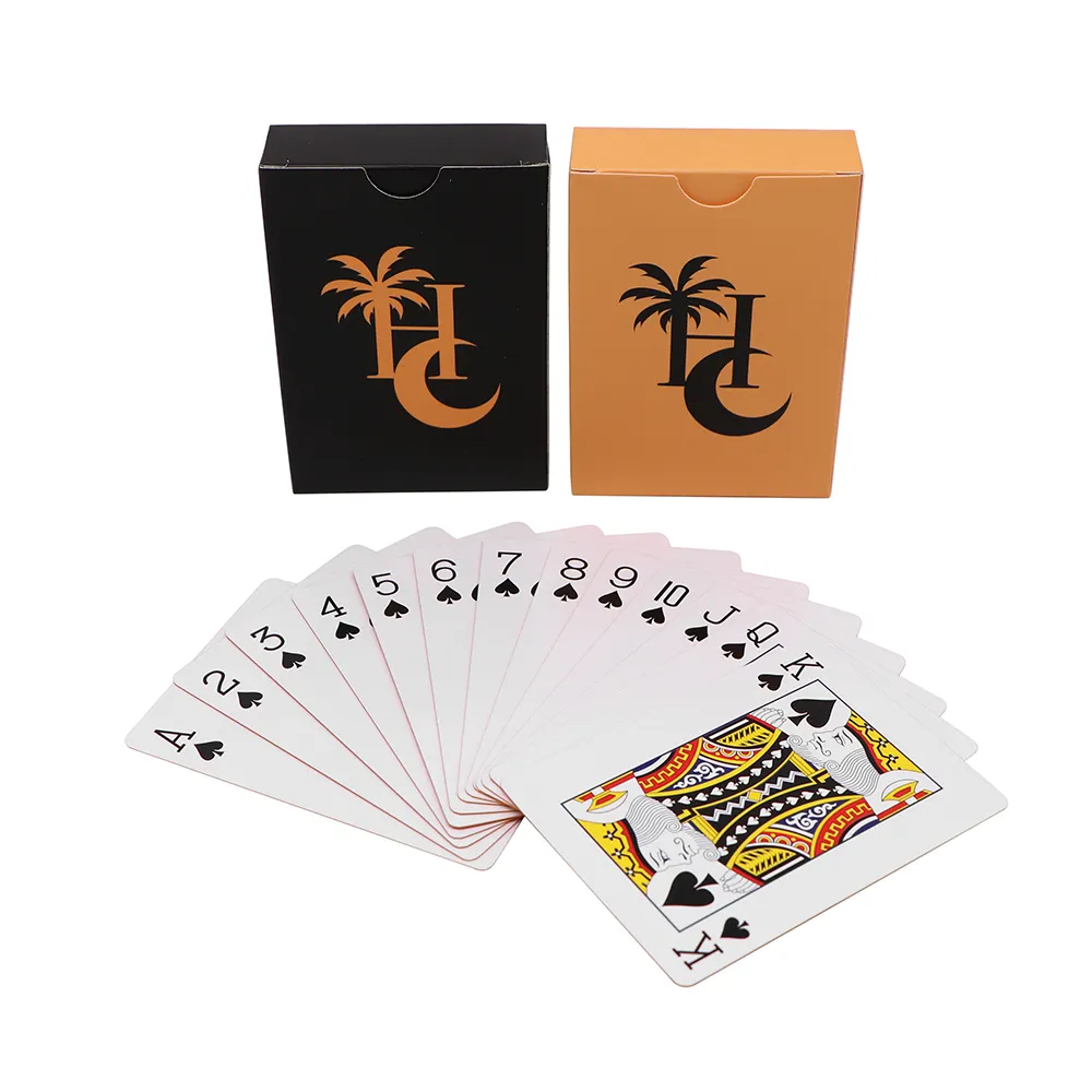 Ücretsiz örnek özel tasarım logolu kağıt baskılı kutu plastik Pvc su geçirmez Poker güverte boş sublime iskambil kartları